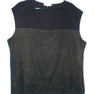 Calvin Klein Mixed Media Top 2X Plus